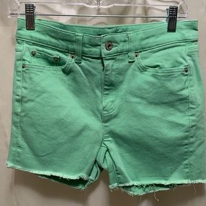 Ralph Lauren Polo mint green cut- off mint green denim shorts size 4